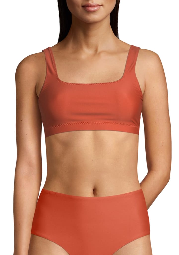Casall Women's Square Neck Bikini Top Dark Papaya Red Casall