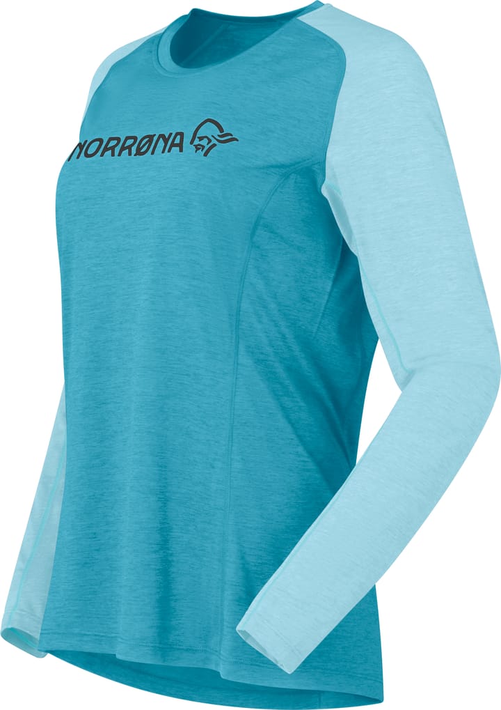 Norrøna Women's Fjørå Equaliser Lightweight Long Sleeve Brittany Blue/Aqua Haze Norrøna Norrøna Women's Fjørå Equaliser Lightweight Long Sleeve Brittany Blue/Aqua Haze Norrøna