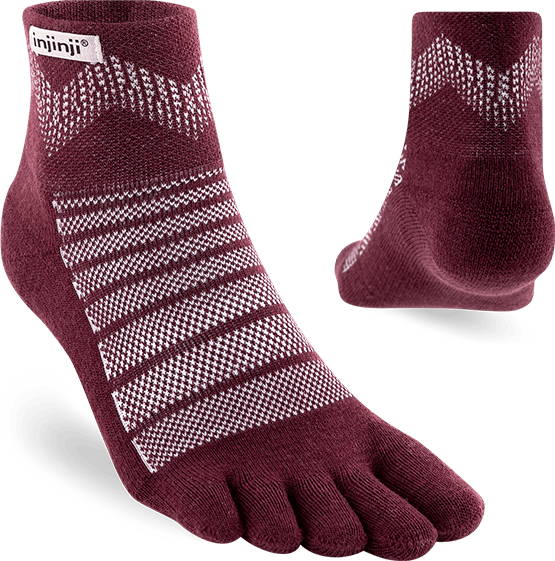 Injinji Outdoor Midweight Mini-Crew Wool Garnet Injinji