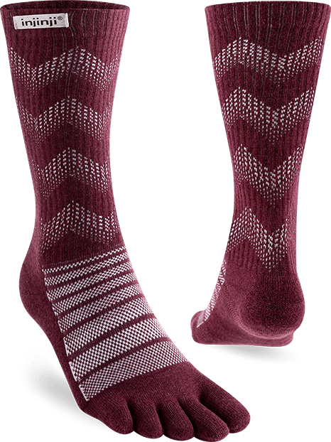 Injinji Outdoor Midweight Crew Wool Garnet Injinji