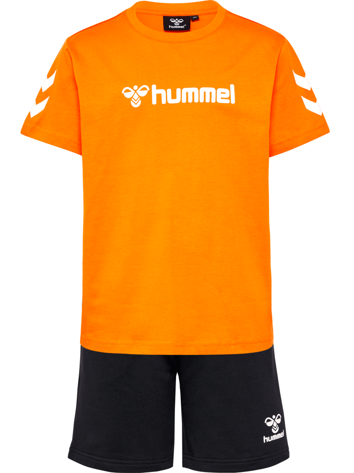 Kids' hmlNOVET Shorts Set Persimmon Orange Hummel
