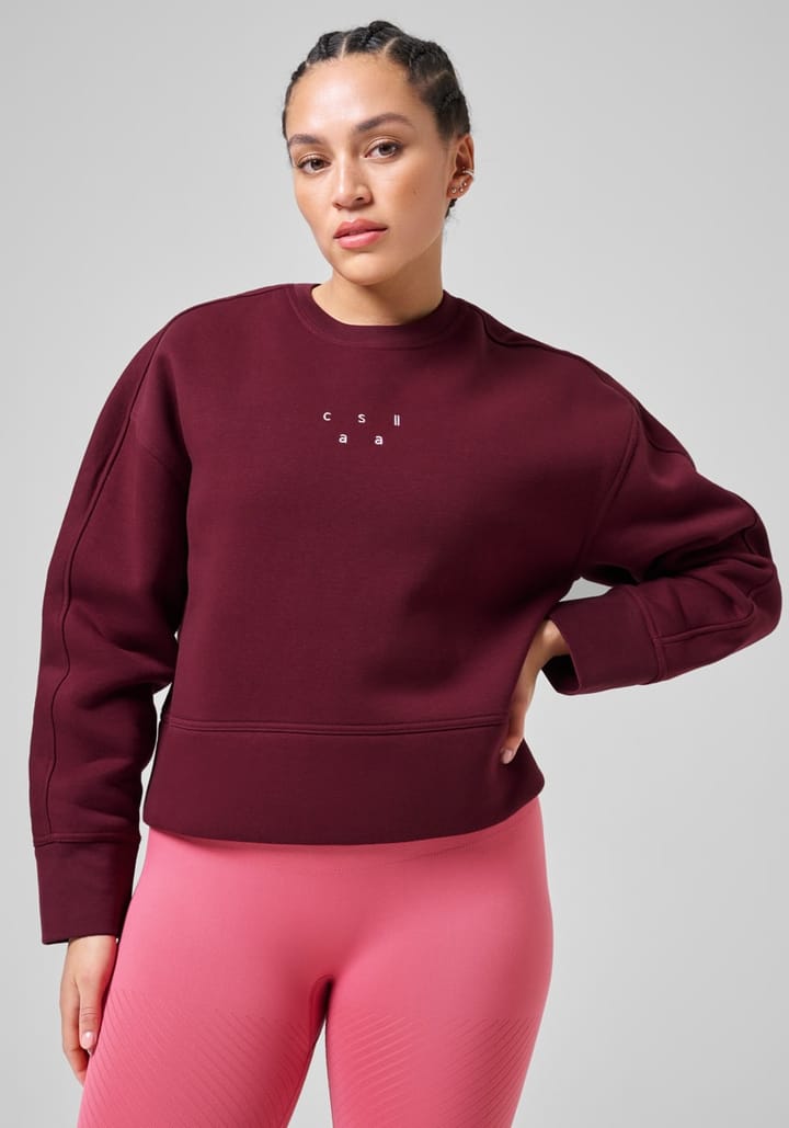 Casall Women's Boxy Crew Neck Sweatshirt Evening Red Casall