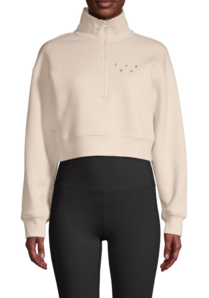 Casall Cropped Half Zip Sweatshirt Light Sand Casall Casall Cropped Half Zip Sweatshirt Light Sand Casall