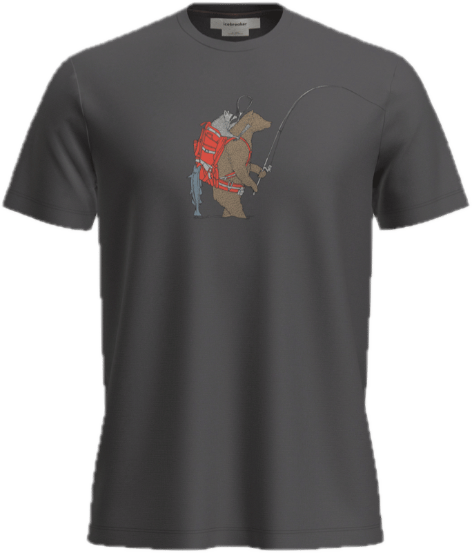 Icebreaker Men's Merino 150 Tech Lite Ss Tee Bear Catch Obsidian