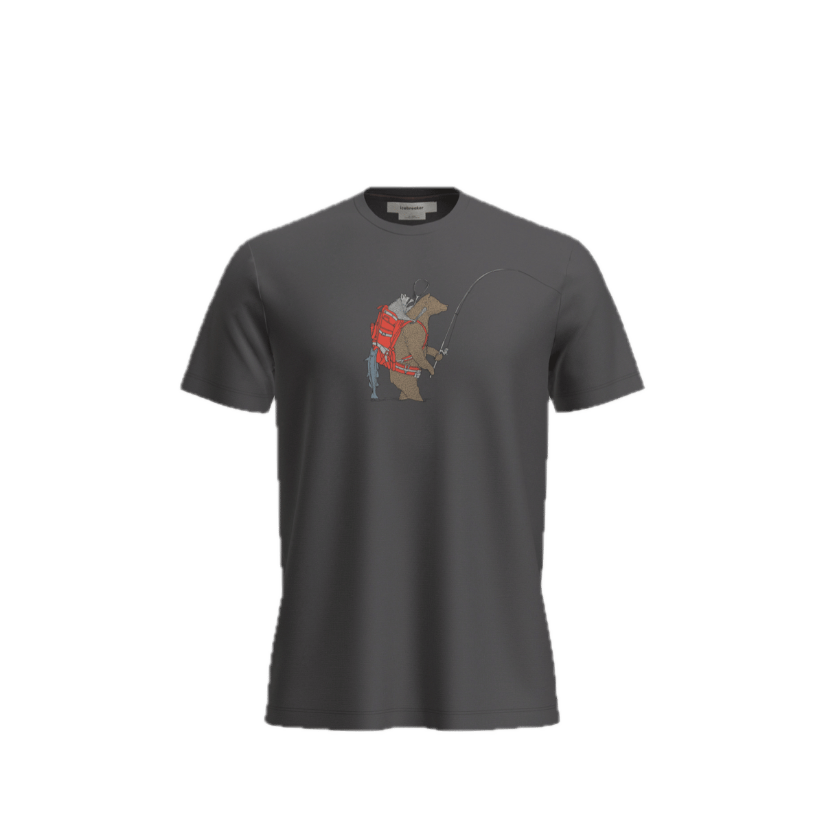 Icebreaker Men Merino 150 Tech Lite Ss Tee Bear Catch Obsidian
