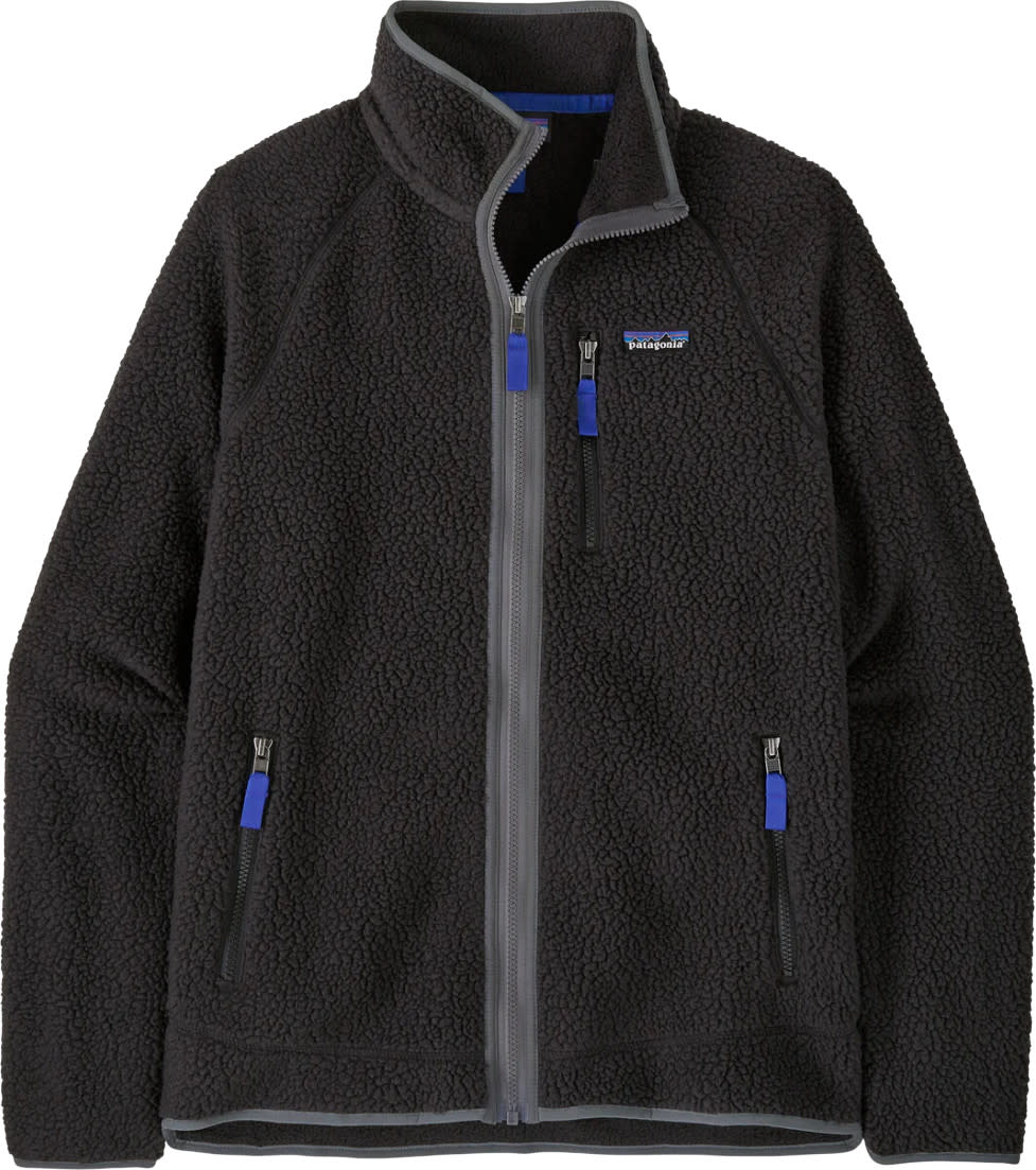 Patagonia Men's Retro Pile Fleece Jacket Black W/forge Grey