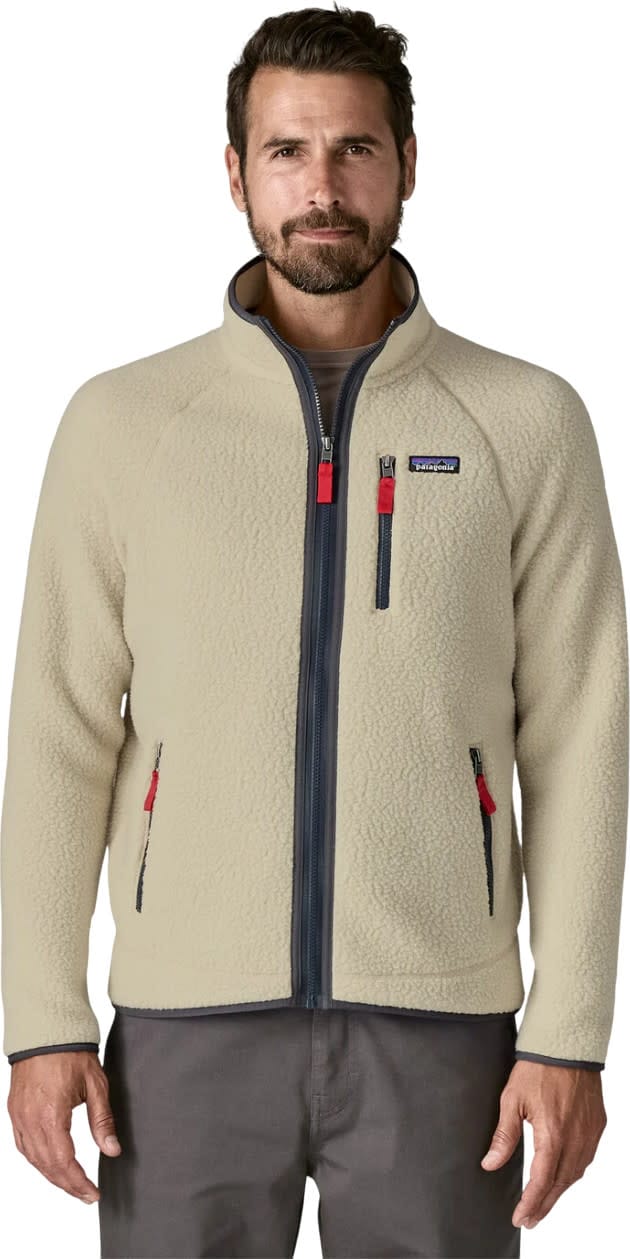 Patagonia Men's Retro Pile Fleece Jacket Pelican W/Smolder Blue Patagonia
