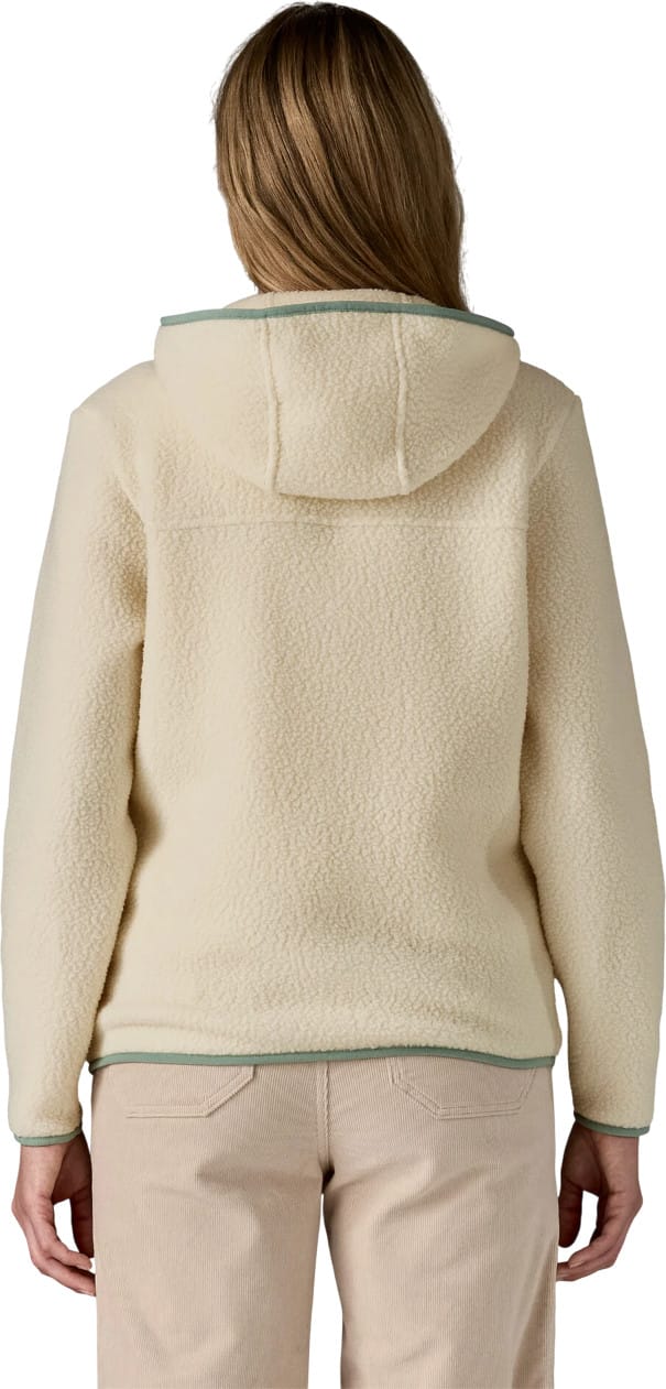 Patagonia Women's Retro Pile Fleece Hoody Natural W/ellwood Green Patagonia