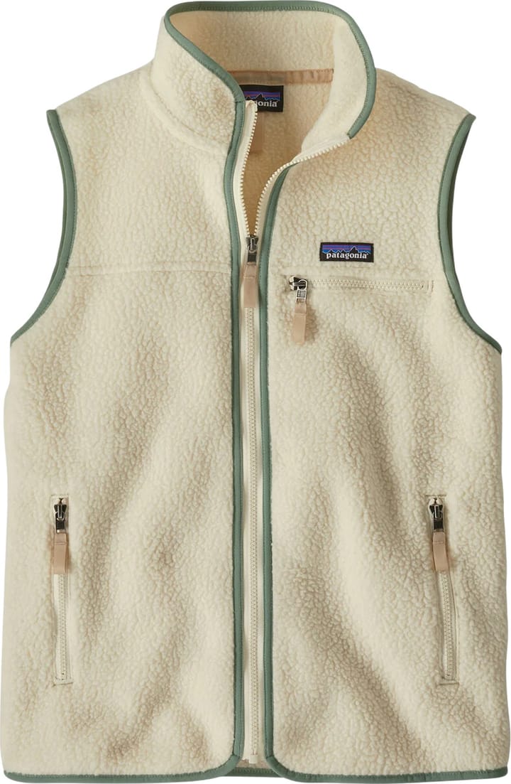Patagonia Women's Retro Pile Vest Natural W/ellwood Green Patagonia