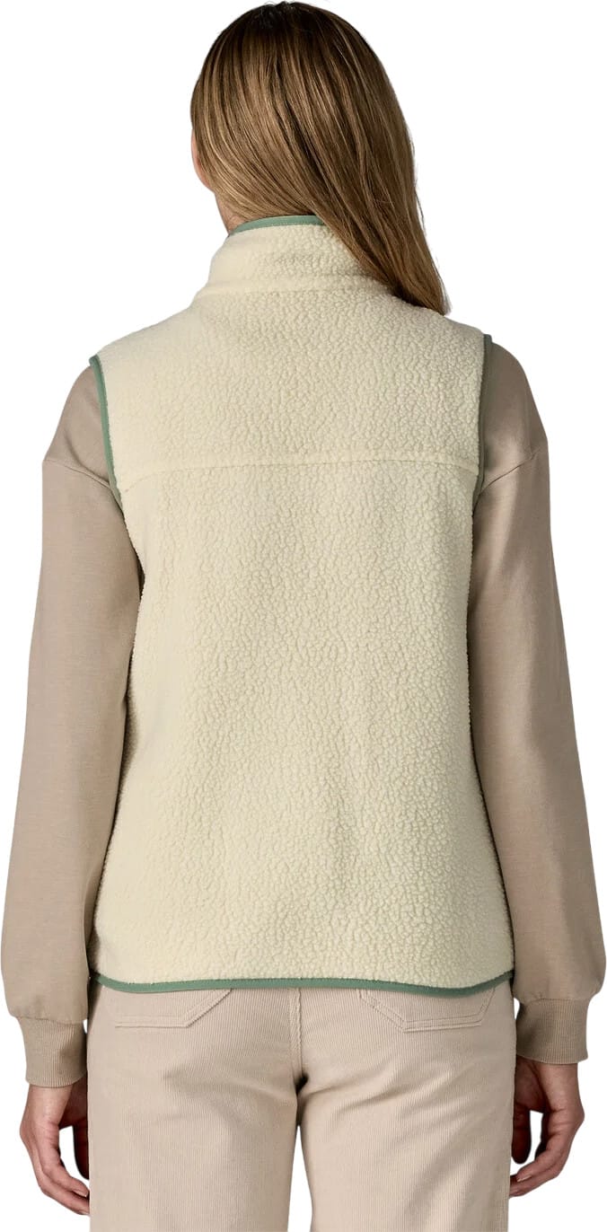 Patagonia Women's Retro Pile Vest Natural W/ellwood Green Patagonia