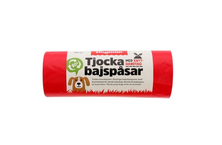 Dogman Hundepose m knytehånd 50-pakk Rød Dogman Dogman Hundepose m knytehånd 50-pakk Rød Dogman