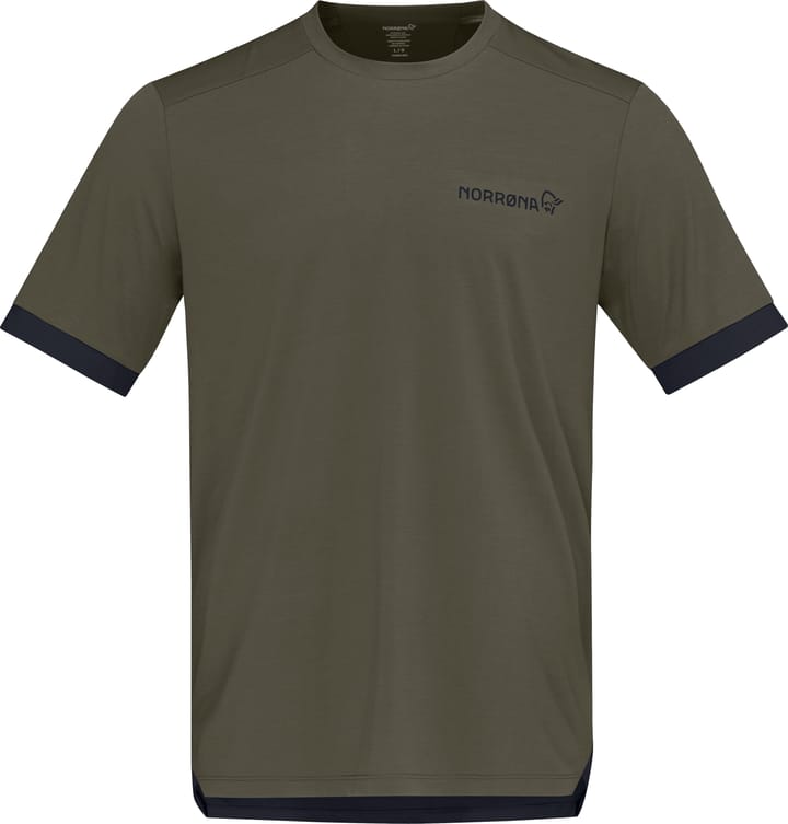 Norrøna Men's Fjørå Equaliser T-Shirt Olive Night/Caviar Black Norrøna