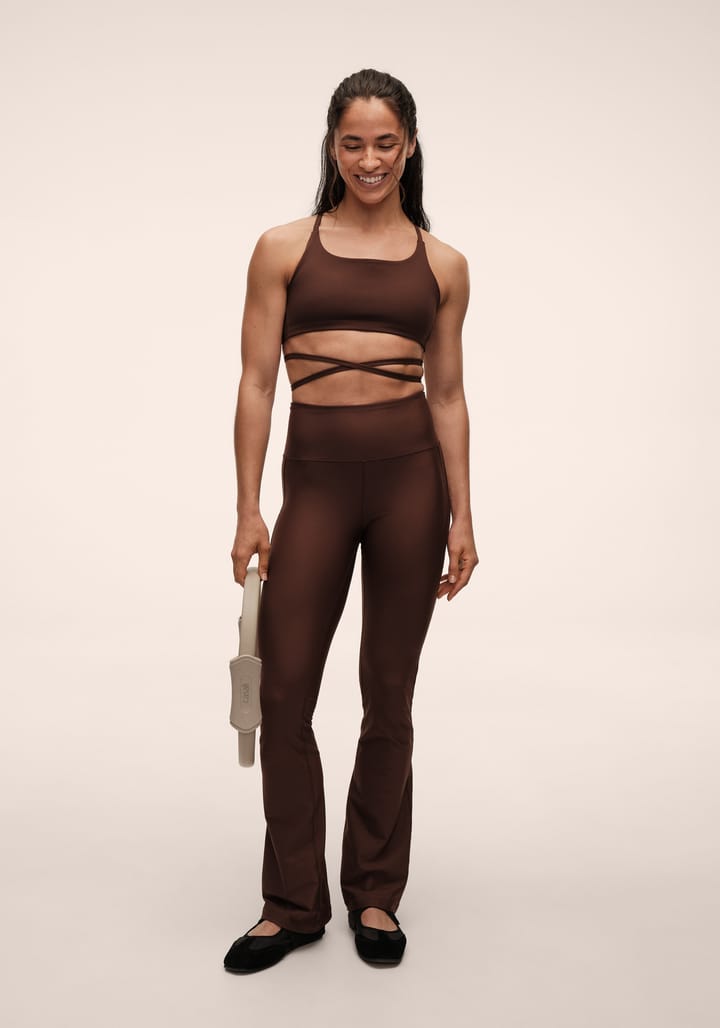 Casall Women's Flare High Waist Pant Dark Brown Casall