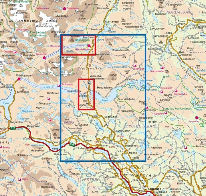 Nordeca Beitostølen 1:50 000 Turkart Ugland IT