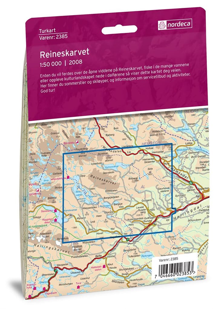 Nordeca Reineskarvet 1:50 000 Turkart Ugland IT