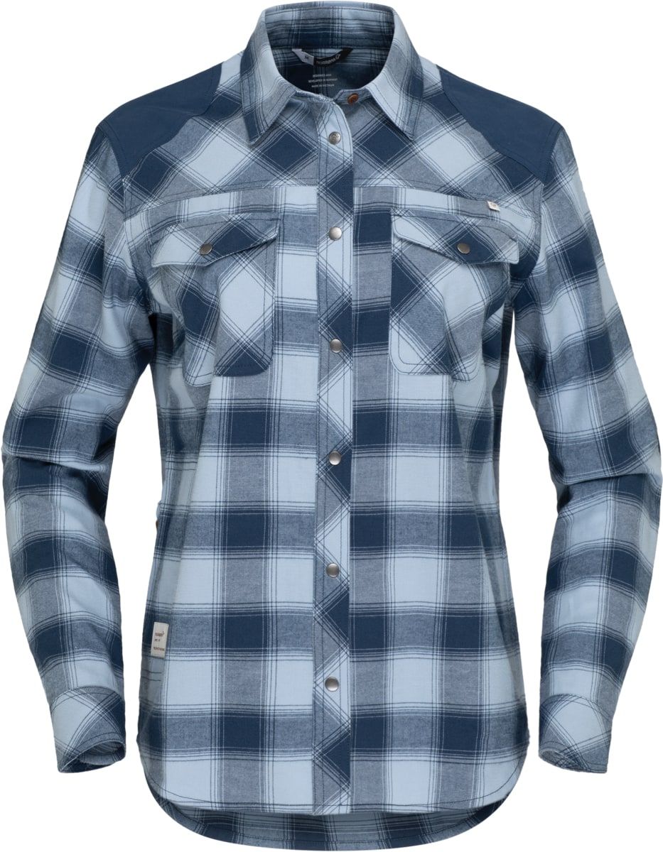 Norrøna Svalbard Flannel Shirt W's Blue Fog/Indigo Night