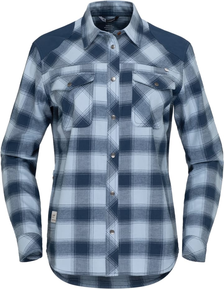 Norrøna Svalbard Flannel Shirt W's Blue Fog/Indigo Night Norrøna