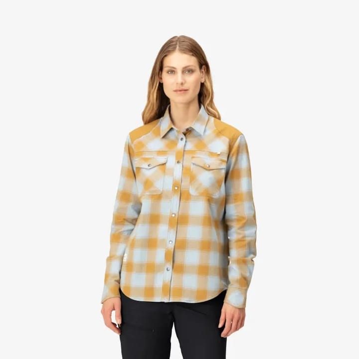 Norrøna Women's Svalbard Flannel Shirt  Blue Fog/Camelflage Norrøna