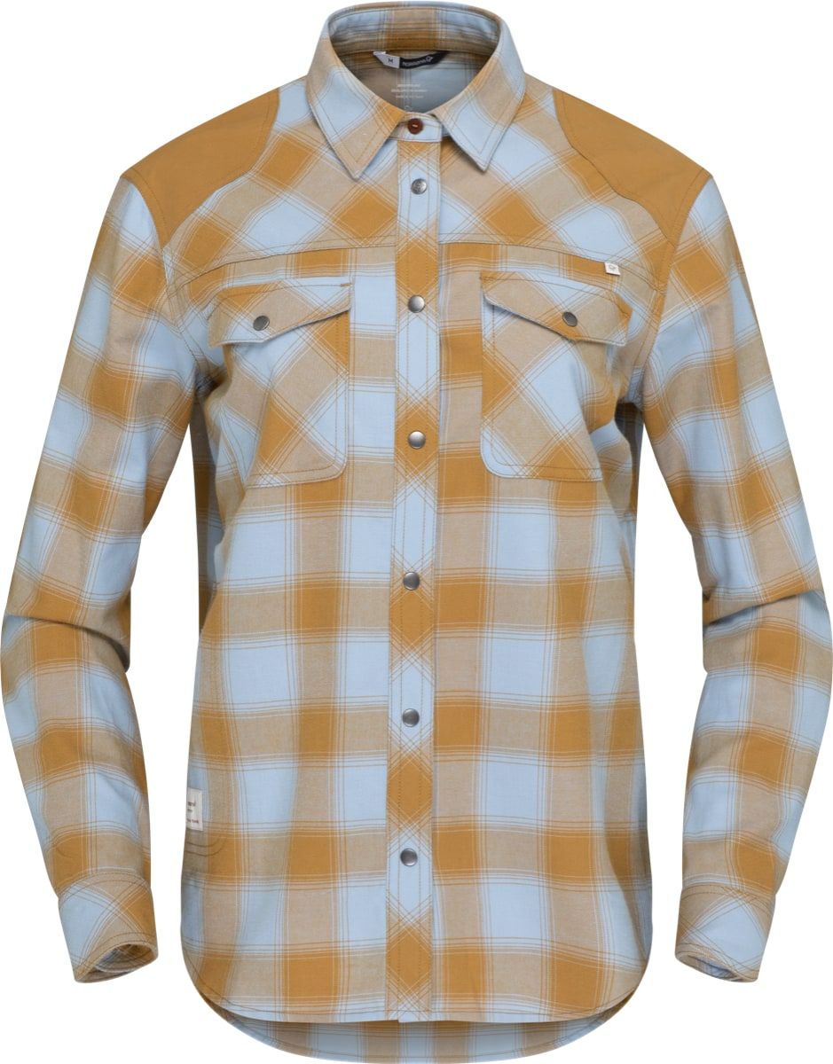 Norrøna Svalbard Flannel Shirt W's Blue Fog/Camelflage