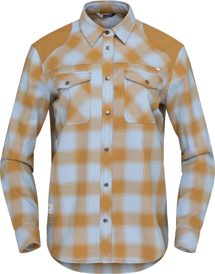 Norrøna Women's Svalbard Flannel Shirt  Blue Fog/Camelflage Norrøna