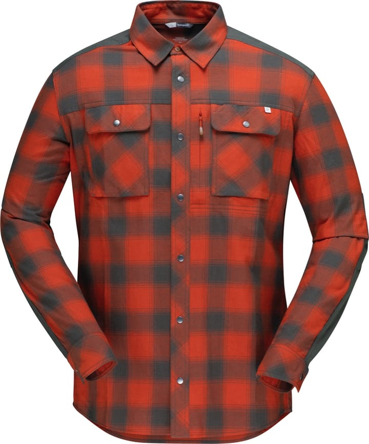 Norrøna Svalbard Flannel Shirt (M) Rooibos Tea/Slate Grey Norrøna