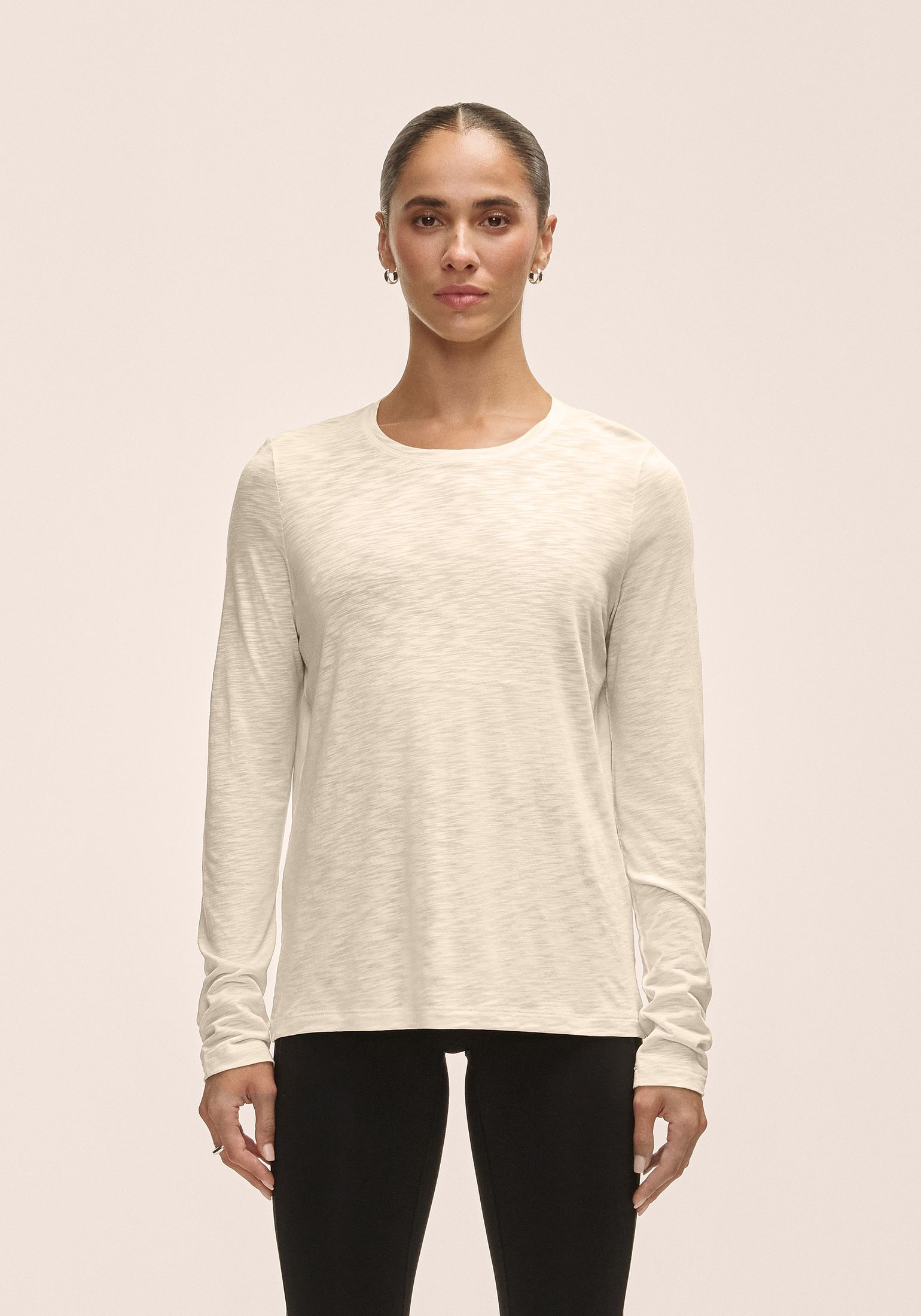 Casall Women's Soft Texture Long Sleeve Ecru
