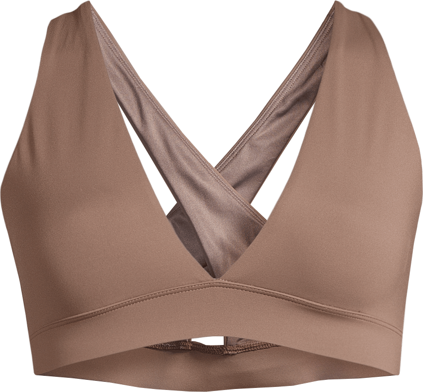 Casall Women's V-Neck Crossback Bikini Top Warm Khaki