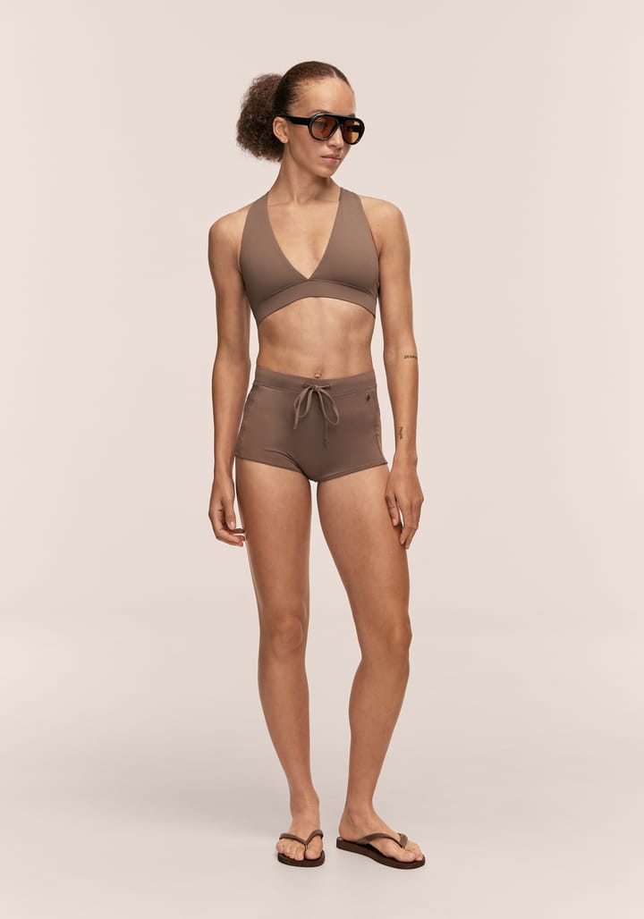 Casall Women's V-Neck Crossback Bikini Top Warm Khaki Casall