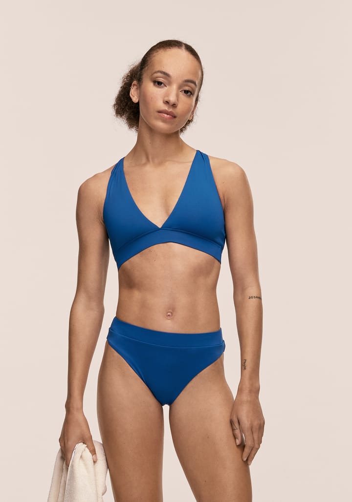 Casall Women's V-Neck Crossback Bikini Top Blue Teel Casall