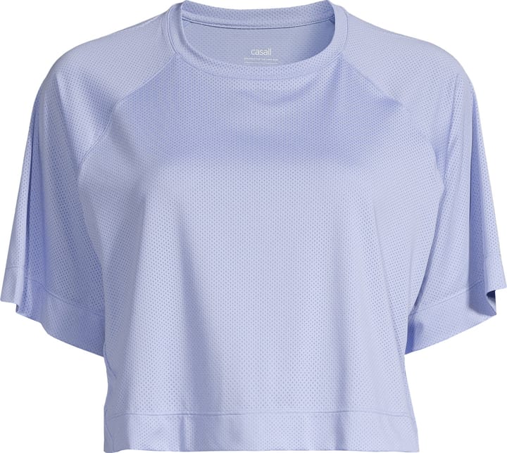 Casall Women's Laser Mesh Crop Tee Blueberry Mist Casall