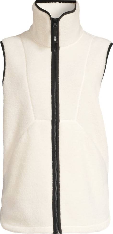 Casall Women's High Collar Pile Vest Off White Casall