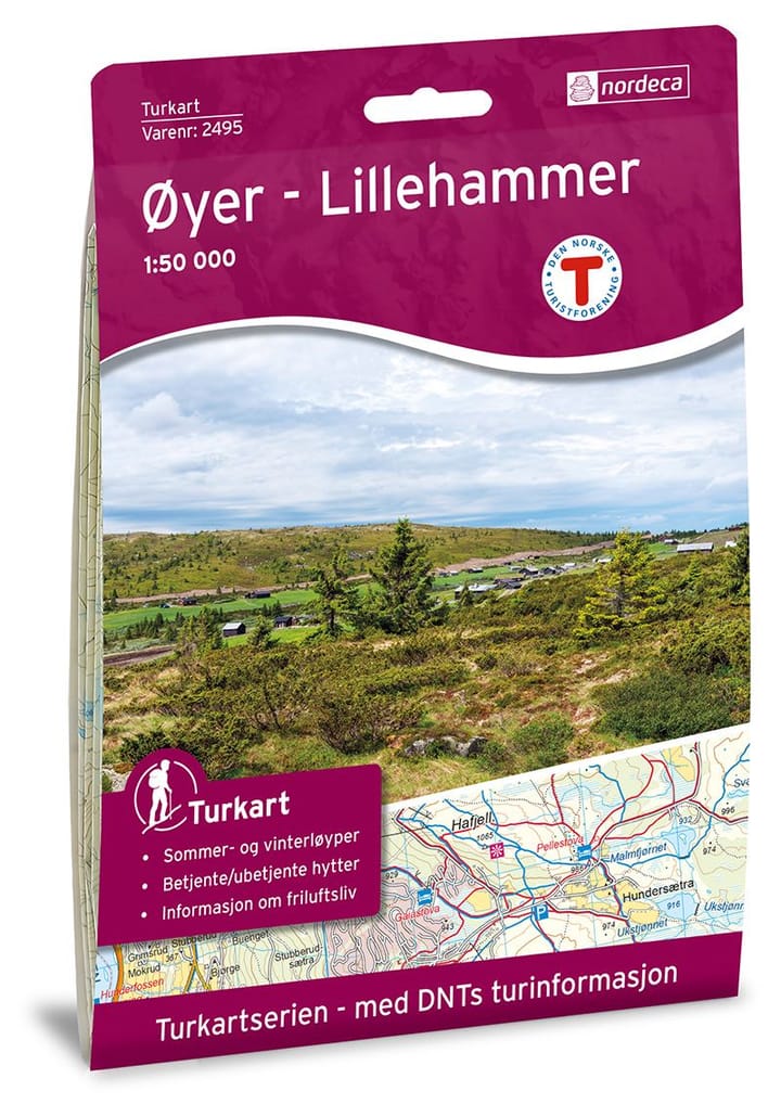 Nordeca Øyer - Lillehammer 1:50 000 Turkart Ugland IT