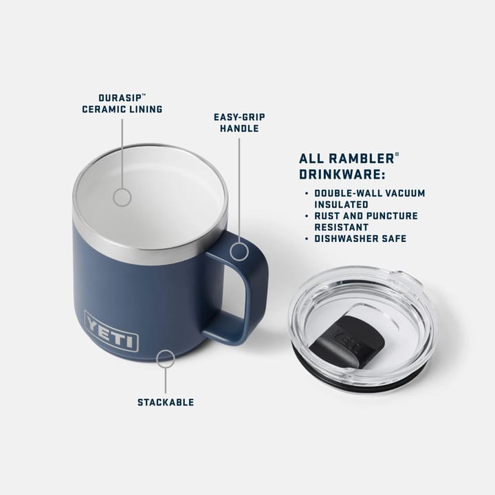 Yeti Rambler 10oz (295ml) Stackable Mug with DuraSip Ceramic Lining Navy Yeti
