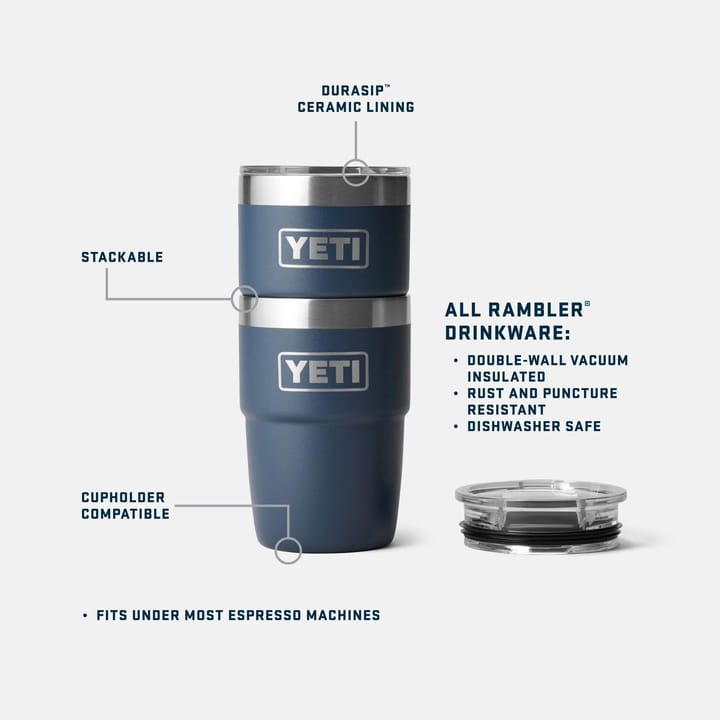 Yeti Rambler 8oz (236ml) Stackable Mug with DuraSip Ceramic Lining King Crab Yeti