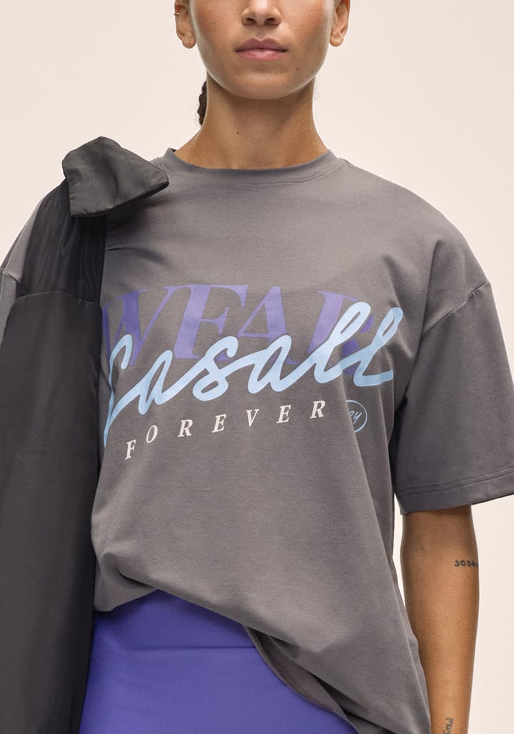Casall Women's Oversized Cotton Tee Dark Grey Casall
