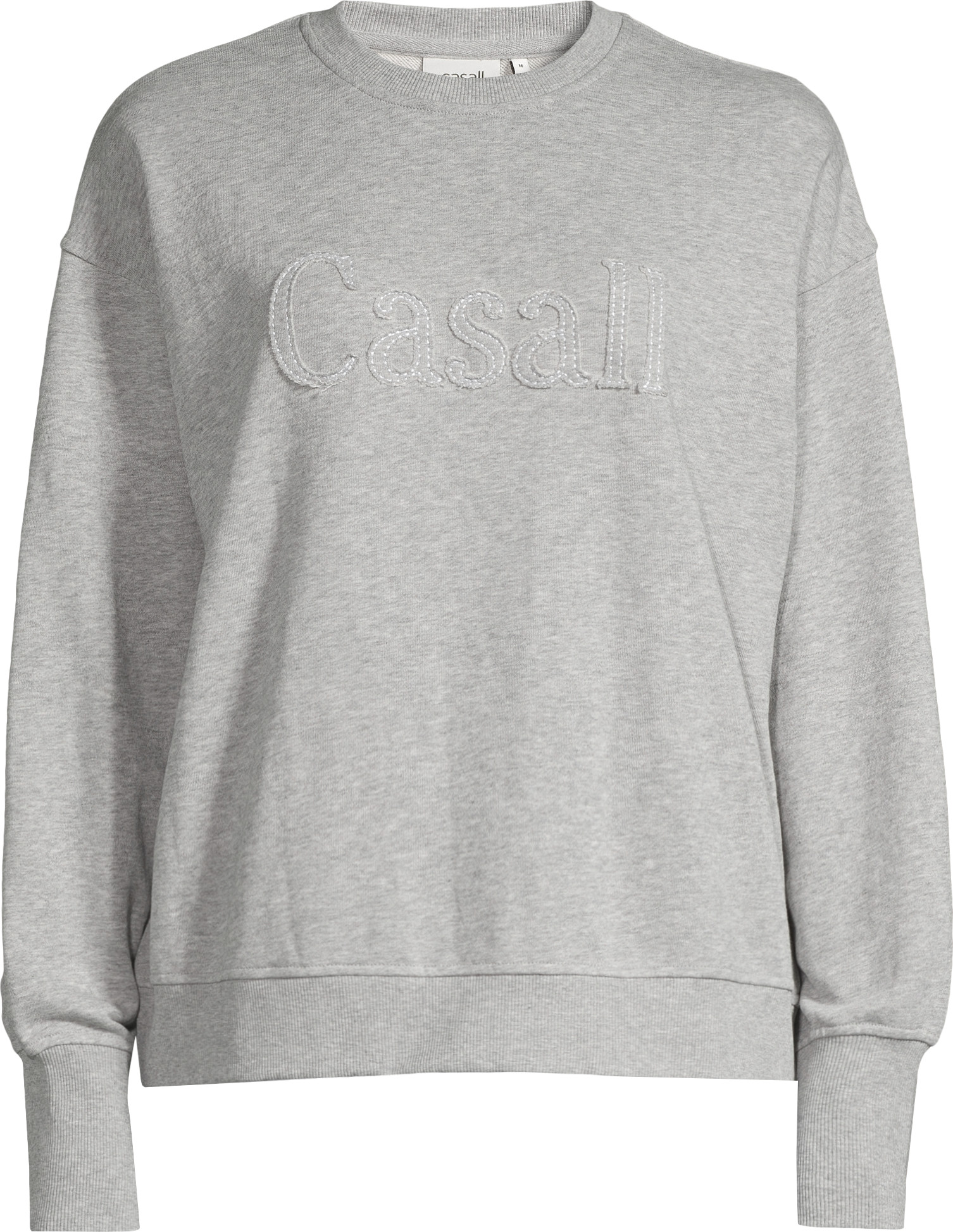 Casall Women's Terry Spring Graphic Crew Grey Melange