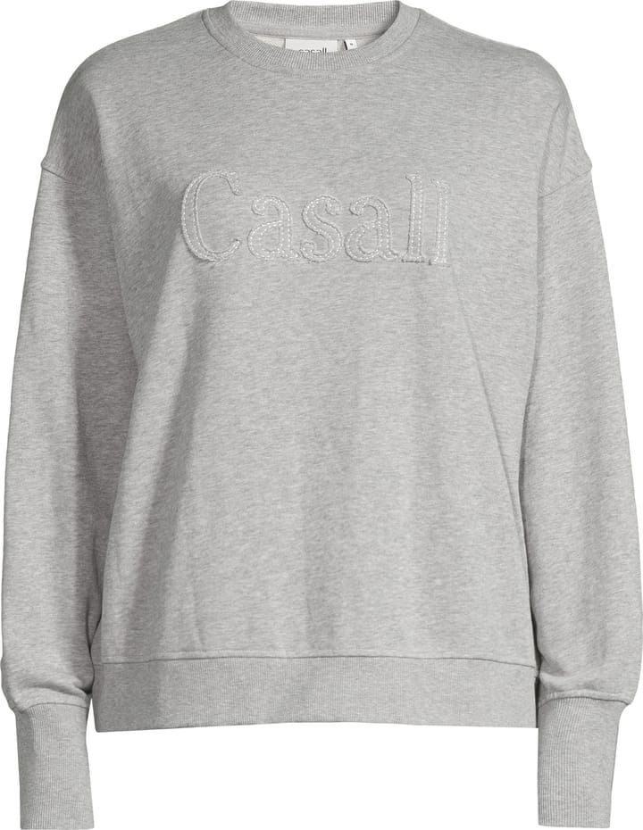 Casall Women's Terry Spring Graphic Crew Grey Melange Casall