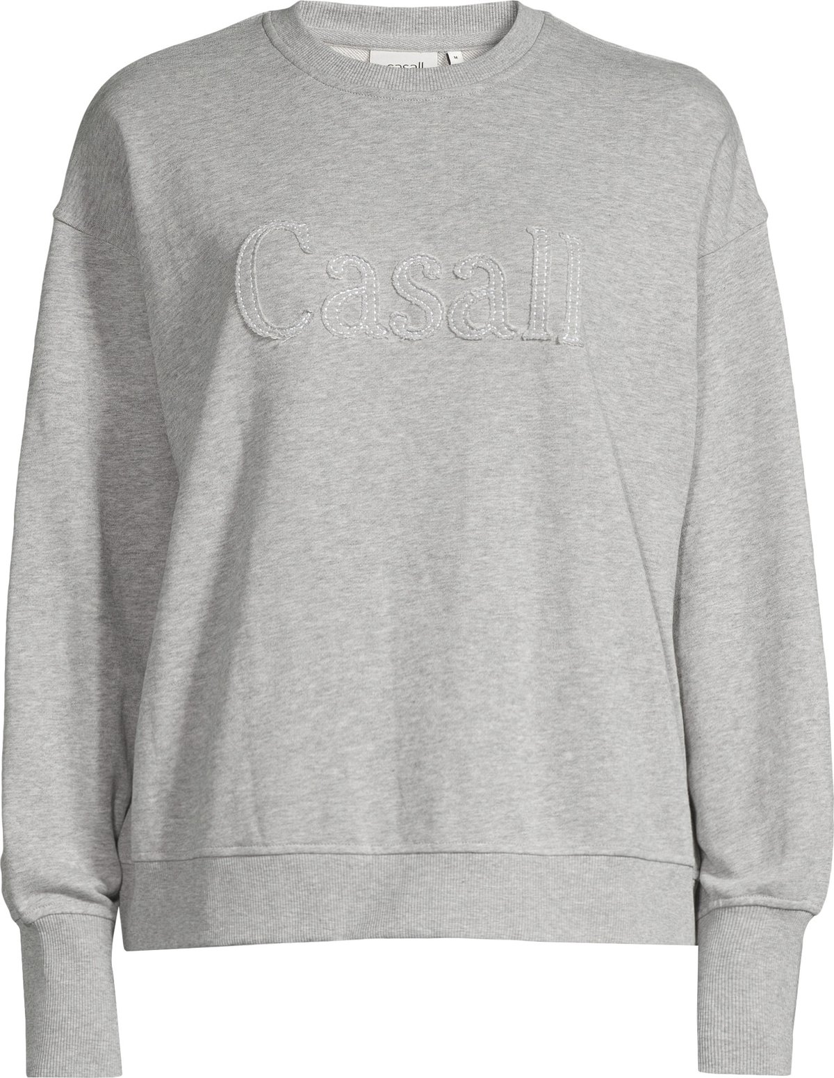 Casall Women's Terry Spring Graphic Crew Grey Melange