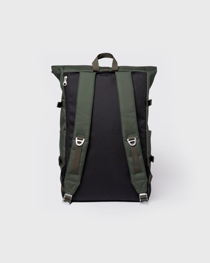 Sandqvist Icon Rolltop Backpack L Dawn Green With Dark Brown Leather Sandqvist
