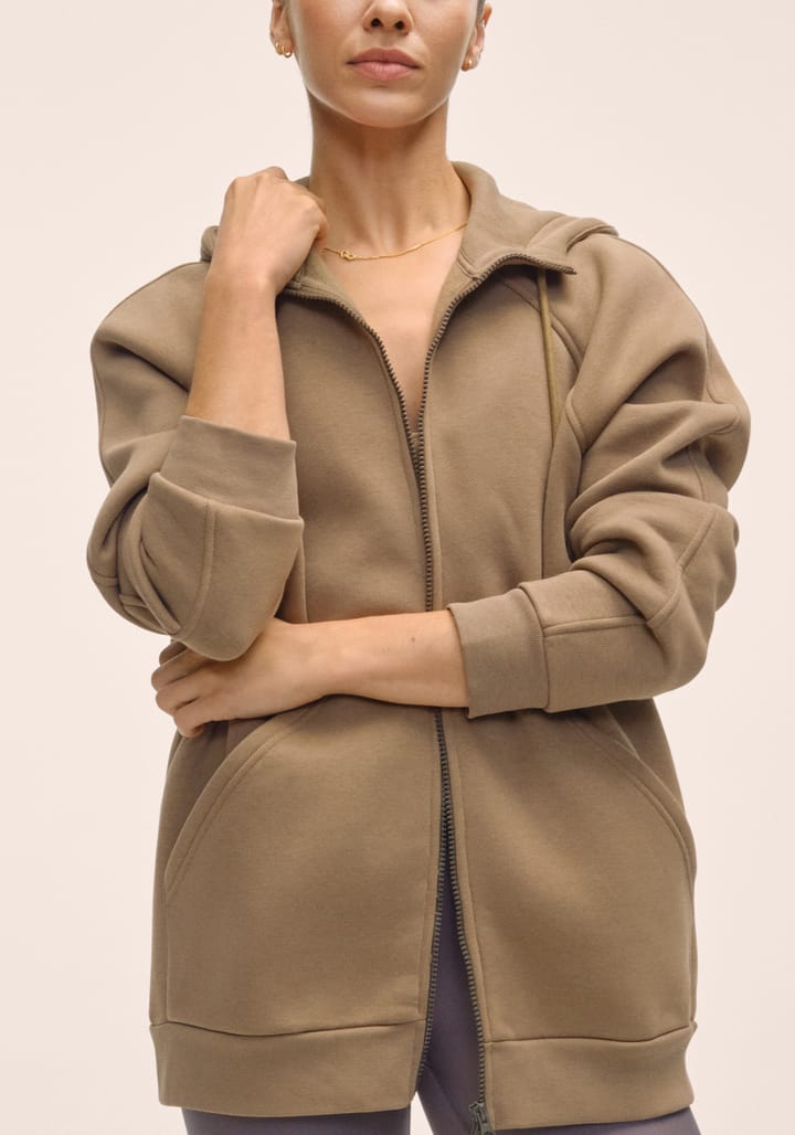 Casall Women's Easy Oversized Zip Hoodie Khaki Casall Casall Women's Easy Oversized Zip Hoodie Khaki Casall