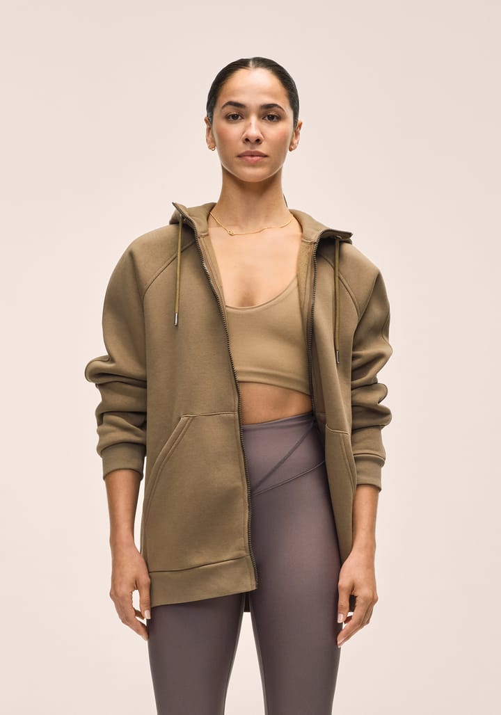 Casall Women's Easy Oversized Zip Hoodie Khaki Casall