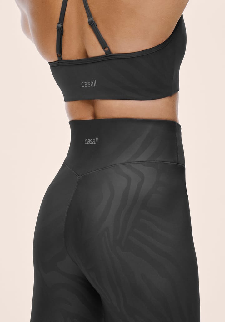 Casall Women's Heat Printed High Waist Tights Zebra Black Casall