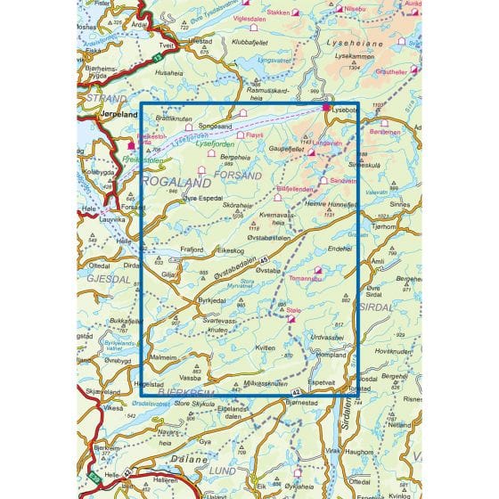 Nordeca Frafjord-Bjerkreimsheiane Turkart 1:25 000 Nordeca