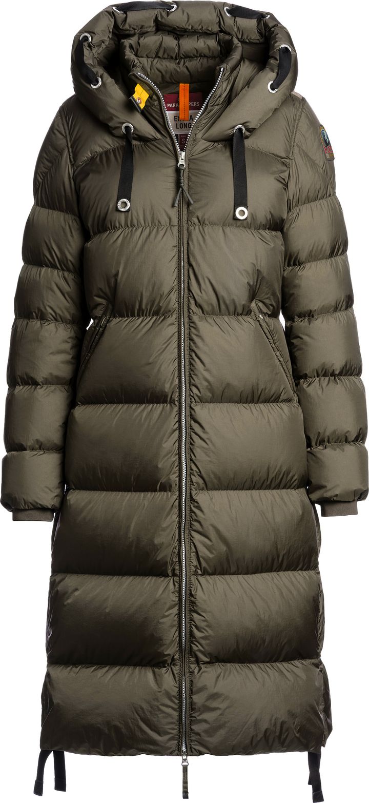 Parajumpers Women's Panda Long Down Jacket Olive Grey Parajumpers Parajumpers Women's Panda Long Down Jacket Olive Grey Parajumpers