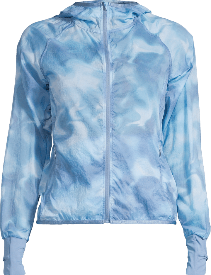 Casall Women's Breeze Printed Running Jacket Breeze Blue Shadow Casall