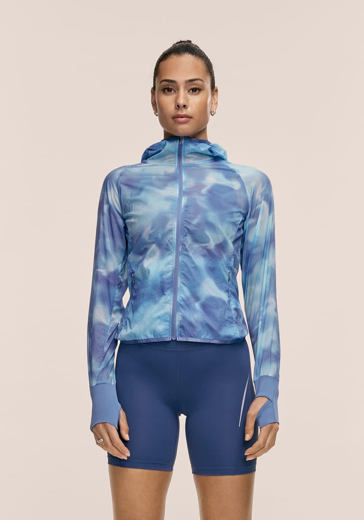 Casall Women's Breeze Printed Running Jacket Breeze Blue Shadow Casall