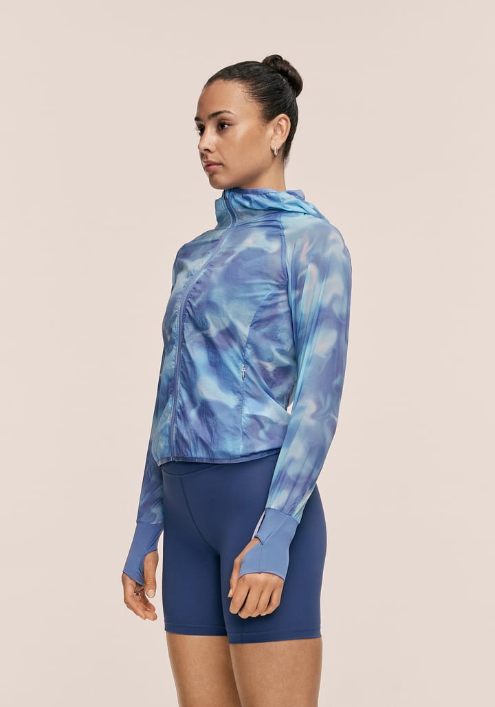 Casall Women's Breeze Printed Running Jacket Breeze Blue Shadow Casall