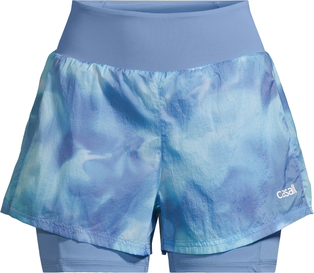 Casall Women's Breeze Printed Running Shorts Breeze Blue Shadow