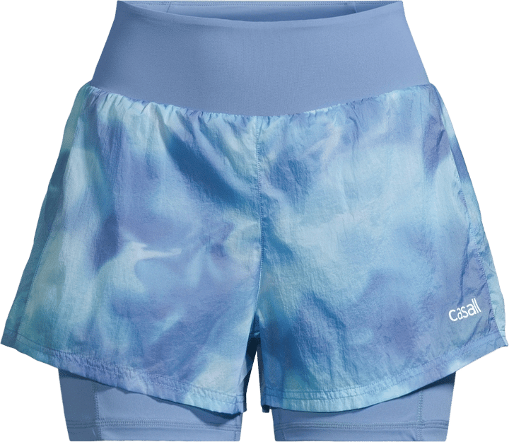 Casall Women's Breeze Printed Running Shorts Breeze Blue Shadow Casall