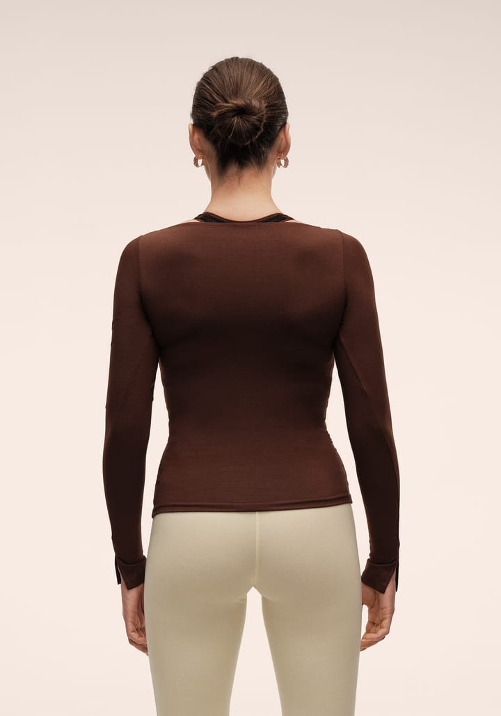 Casall Women's Delight Drapey Long Sleeve Dark Brown Casall